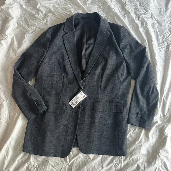 NWT Uniqlo Gray Tailored Blazer (Size: XL) - Picture 2 of 4